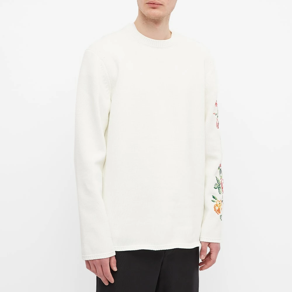 Comme Des Garçons Homme Plus Roses Sleeve Embroidery Crew Kn 2 Comme Des Garçons Homme Plus Roses Sleeve Embroidery Crew Kn - Image 2