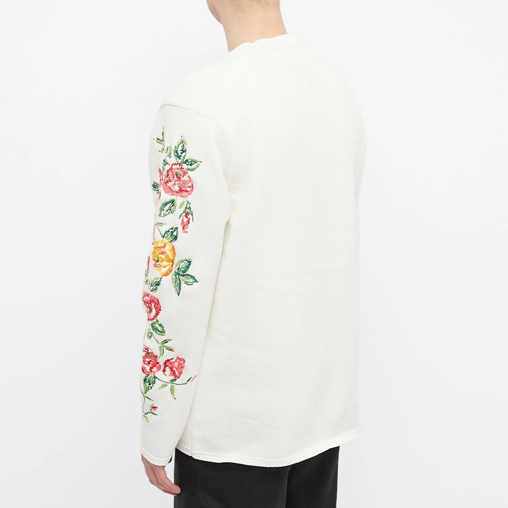Comme Des Garçons Homme Plus Roses Sleeve Embroidery Crew Kn 3 Comme Des Garçons Homme Plus Roses Sleeve Embroidery Crew Kn - Image 3