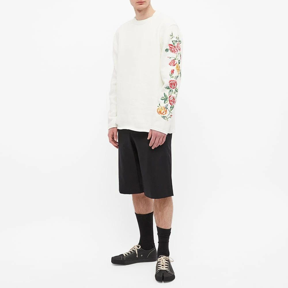 Comme Des Garçons Homme Plus Roses Sleeve Embroidery Crew Kn 4 Comme Des Garçons Homme Plus Roses Sleeve Embroidery Crew Kn - Image 4