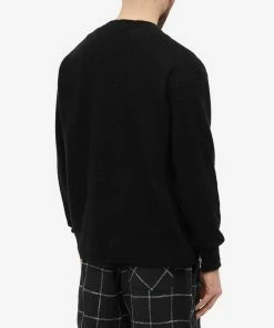 Auralee Cotton Linen Crew Knit 7 Auralee Cotton Linen Crew Knit -Outlet Sweaters Store 01 04 2022 TC A22SP02FL BLK 8 1