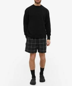 Auralee Cotton Linen Crew Knit 8 Auralee Cotton Linen Crew Knit -Outlet Sweaters Store 01 04 2022 TC A22SP02FL BLK m9 1