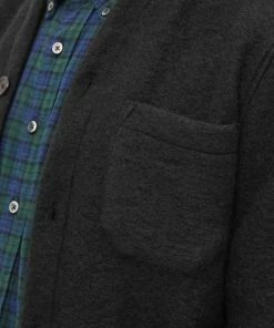 Universal Works Wool Fleece Cardigan -Outlet Sweaters Store 01 09 2022 AJ 27708 BLK 10 1