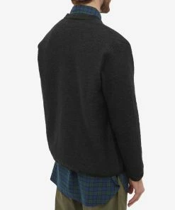 Universal Works Wool Fleece Cardigan -Outlet Sweaters Store 01 09 2022 AJ 27708 BLK 8 1