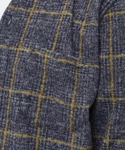 Universal Works Check Bari Fleece Cardigan -Outlet Sweaters Store 01 09 2022 si 27716 nvy 10