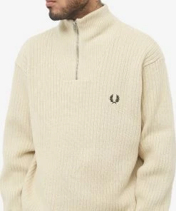 Fred Perry Authentic Fred Perry Textured Funnel Neck Jumper -Outlet Sweaters Store 01 11 2022 ml k4541 691 10 1 1