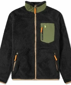 Polo Ralph Lauren Neon Panel Sherpa Zip Through