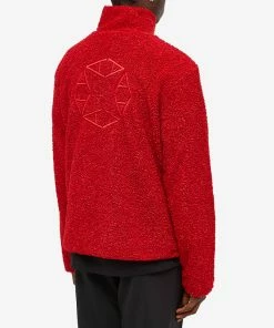 1017 ALYX 9SM Sherpa Fleece Popover Quarter Zip -Outlet Sweaters Store 02 08 2022 JA AAMSW0141FA02 RED0001 8 1