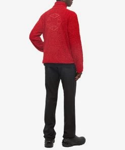 1017 ALYX 9SM Sherpa Fleece Popover Quarter Zip -Outlet Sweaters Store 02 08 2022 JA AAMSW0141FA02 RED0001 m9 1