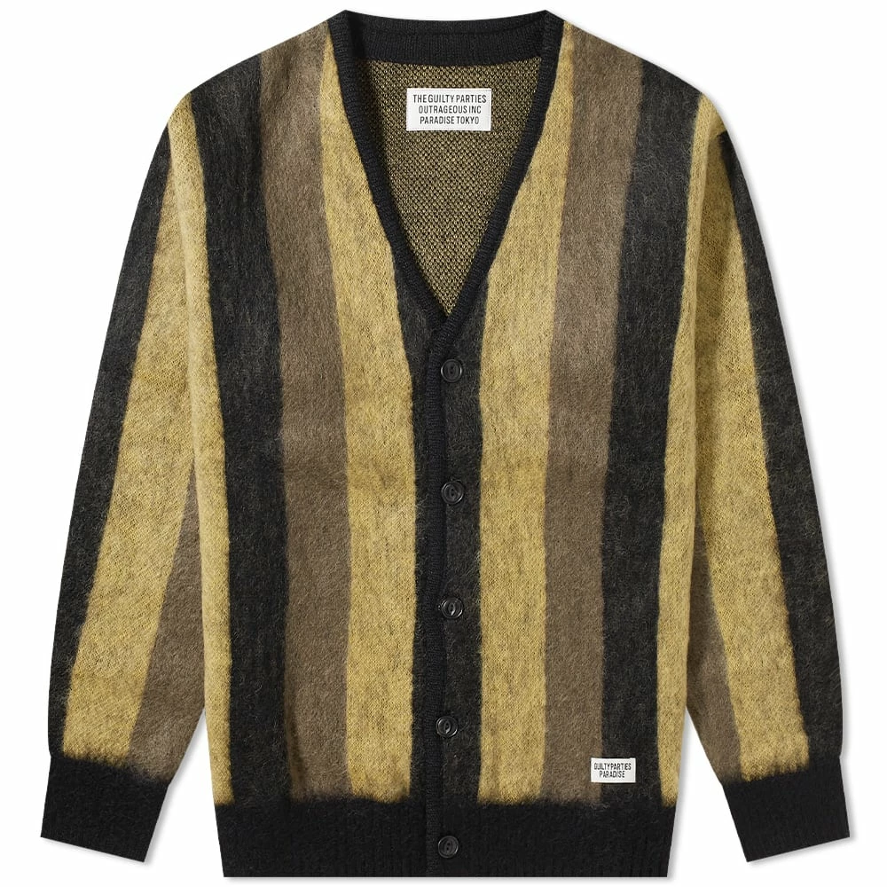 Wacko Maria Striped Mohair Cardigan 1 Wacko Maria Striped Mohair Cardigan