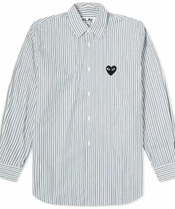 Comme Des Garçons Play Comme Des Garcons Play Black Heart Multi Stripe Shirt