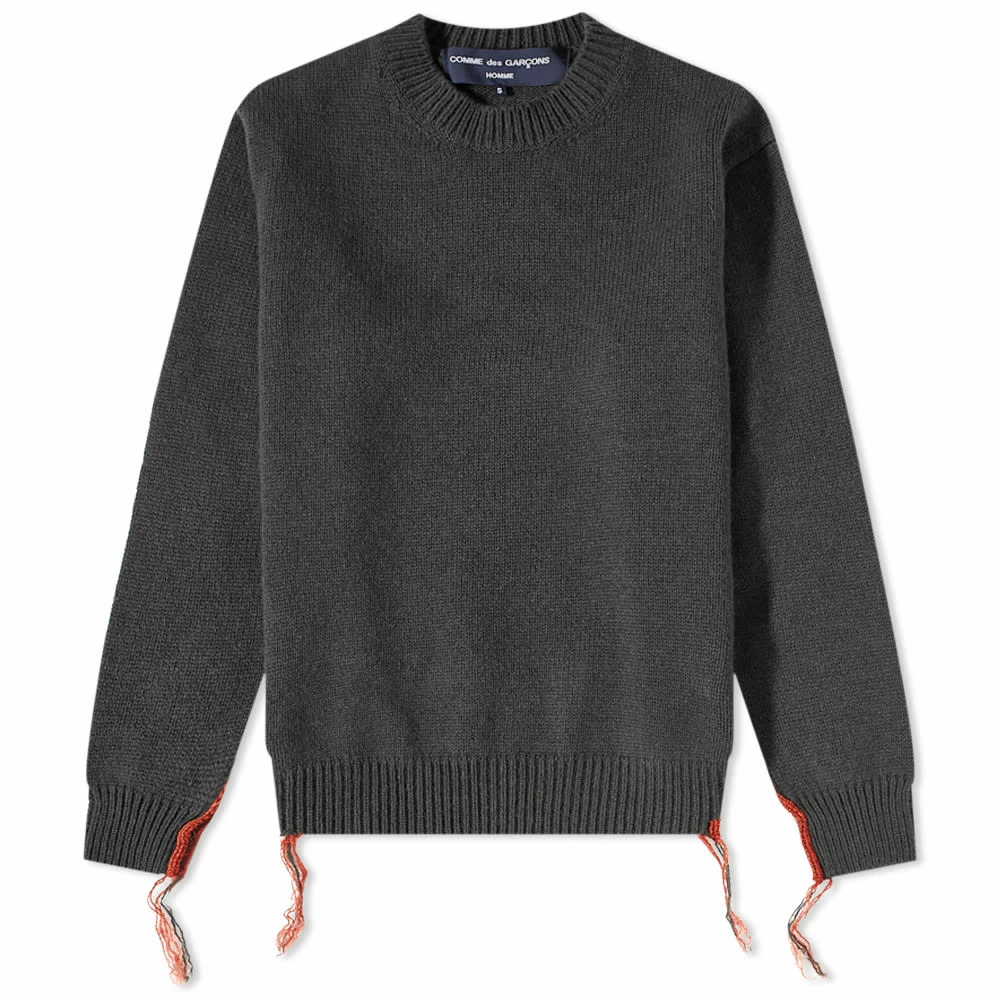 Comme Des Garçons Homme Lambswool Distressed Crew Knit 1 Comme Des Garçons Homme Lambswool Distressed Crew Knit