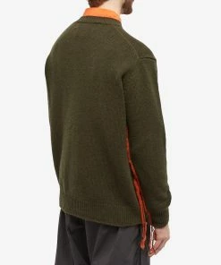 Comme Des Garçons Homme Lambswool Distressed Crew Knit -Outlet Sweaters Store 03 10 22 jf hj n007 051 3 8