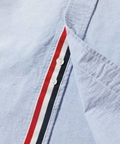Thom Browne Grosgrain Placket Oxford Shirt -Outlet Sweaters Store 03 12 2021 AJ MWL010E 06177 480 3 1