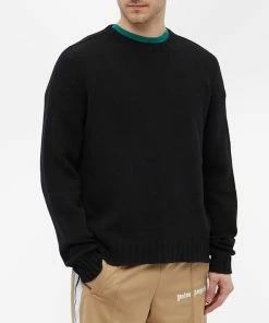 Palm Angels Curved Logo Crew Knit -Outlet Sweaters Store 03 12 2021 GH PMHE027C99KNI0011001 7 1