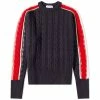 Thom Browne Tricolour Sleeve Stripe Crew Cable Knit