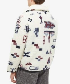 Isabel Marant Marlo Ikat Fleece Jacket -Outlet Sweaters Store 04 01 2022 si 23pma0061ha a1c14h 23ec 8