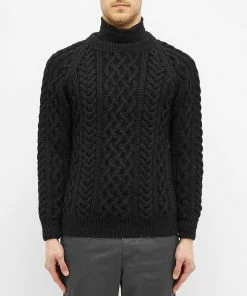 Inverallan 1A Cable Crew -Outlet Sweaters Store 04 08 20 1A CC BLK 3 1