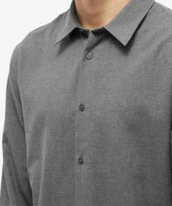 A.P.C. Vincent Logo Flannel Shirt -Outlet Sweaters Store 04 11 2022 SI COEUT H12426 PLA 10 1