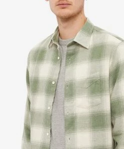 Officine Generale Giacomo Brushed Check Shirt -Outlet Sweaters Store 05 09 2022 AJ W22MSHI025 10 1