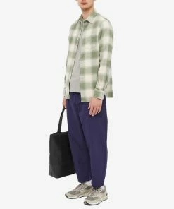 Officine Generale Giacomo Brushed Check Shirt -Outlet Sweaters Store 05 09 2022 AJ W22MSHI025 m9 1