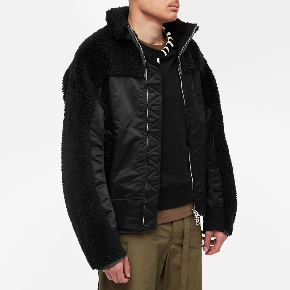 Sacai Faux Shearling Nylon Fleece Jacket 2 Sacai Faux Shearling Nylon Fleece Jacket - Image 2