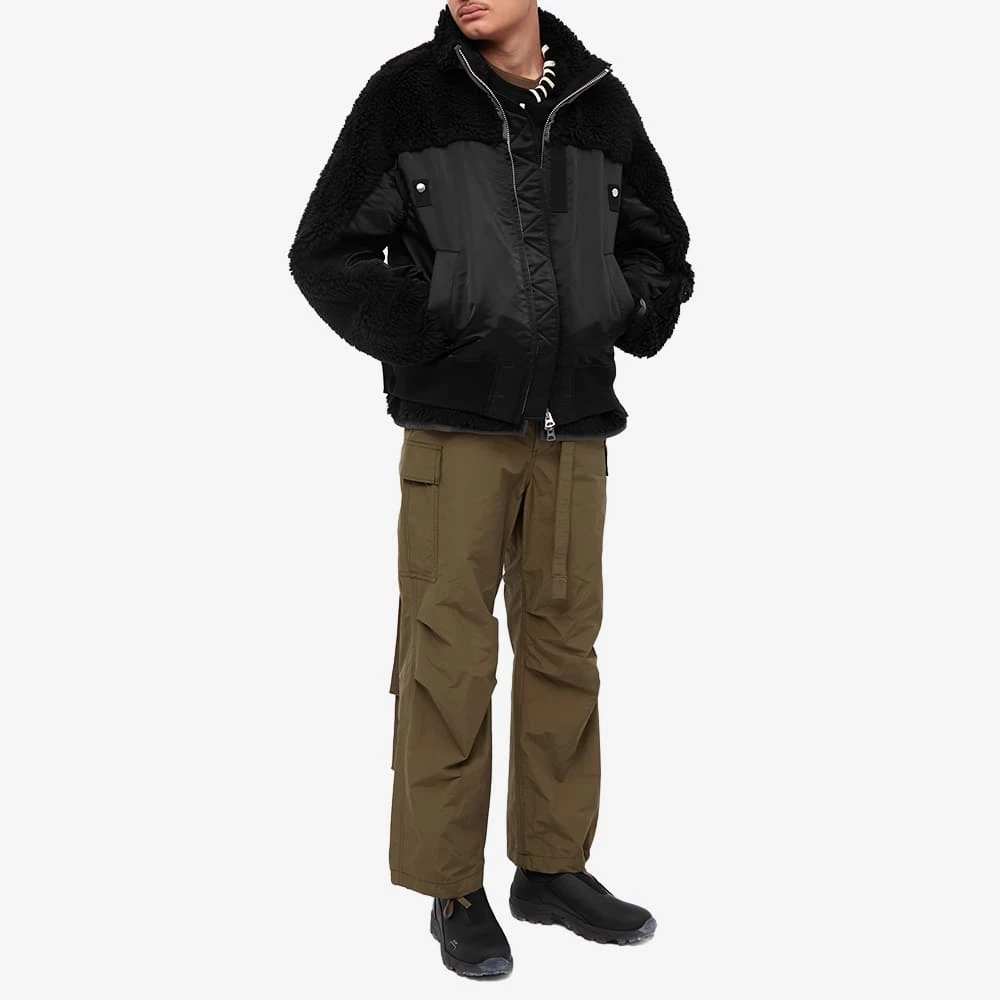 Sacai Faux Shearling Nylon Fleece Jacket 4 Sacai Faux Shearling Nylon Fleece Jacket - Image 4