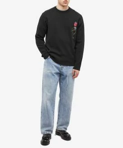 Soulland Esrum Flower Crew Knit -Outlet Sweaters Store 05 12 2022 BLR 22068 1179 BLK m9 1