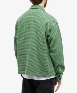 Brain Dead Waffle Snap Front Overshirt -Outlet Sweaters Store 05 12 2022 LL BDF22T22001365GR12 3 1