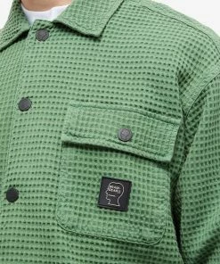Brain Dead Waffle Snap Front Overshirt -Outlet Sweaters Store 05 12 2022 LL BDF22T22001365GR12 5 1