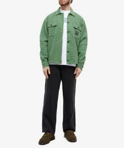 Brain Dead Waffle Snap Front Overshirt -Outlet Sweaters Store 05 12 2022 LL BDF22T22001365GR12 m4 1