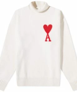 AMI Large A Heart Roll Neck Knit