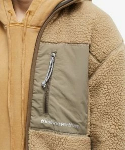 Thisisneverthat SP Sherpa Fleece Jacket -Outlet Sweaters Store 06 01 2023 TB TN223BOWHS01 BG 10 1