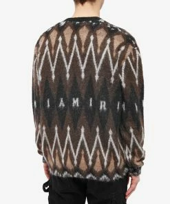 AMIRI Argyle Mohair Cardigan -Outlet Sweaters Store 06 02 2023 LB MKC002 210 BR 8 1