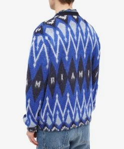 AMIRI Argyle Mohair Cardigan -Outlet Sweaters Store 06 02 2023 LL MKC002 420 BL 3 1