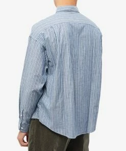 Visvim Frontier Striped Chambray Shirt -Outlet Sweaters Store 06 10 2022 jd 122205011004 is 8