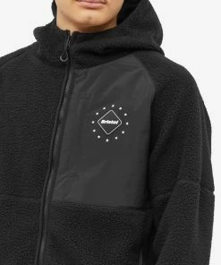 F.C. Real Bristol FC Real Bristol Boa Fleece Hooded Jacket 9 F.C. Real Bristol FC Real Bristol Boa Fleece Hooded Jacket -Outlet Sweaters Store 06 12 2022 AJ FCRB 222044 BK 10 1