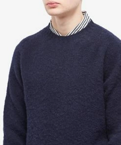 Drake's Brushed Shetland Crew Knit 9 Drake's Brushed Shetland Crew Knit -Outlet Sweaters Store 07 10 2022 TC DR2A3A 21501 NVY 10 1
