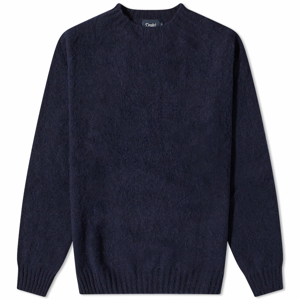 Drake's Brushed Shetland Crew Knit 1 Drake's Brushed Shetland Crew Knit