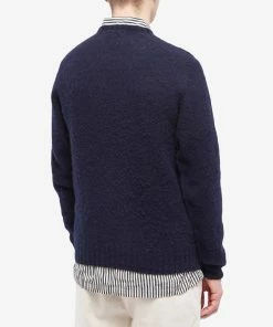 Drake's Brushed Shetland Crew Knit 7 Drake's Brushed Shetland Crew Knit -Outlet Sweaters Store 07 10 2022 TC DR2A3A 21501 NVY 8 1