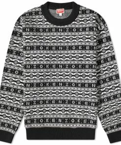 Kenzo Logo Jaquard Crew Knit