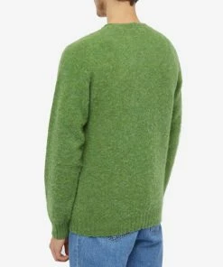 Drake's Brushed Shetland Crew Knit -Outlet Sweaters Store 07 10 2022 ll dr2a3a 21501 grn 3