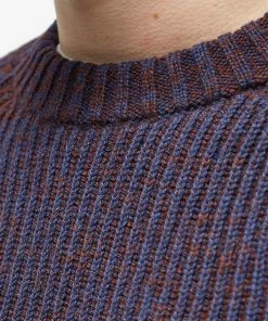Corridor Alpawool Marl Crew Knit -Outlet Sweaters Store 07 11 2022 BLR SW0058 NVY 10 1