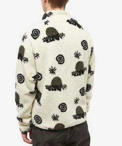 District Vision Greg Cabin Fleece Jacket -Outlet Sweaters Store 07 11 2022 SI DV0025 WHT 8 1