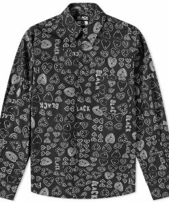 Comme Des Garçons Black All Over Print Shirt