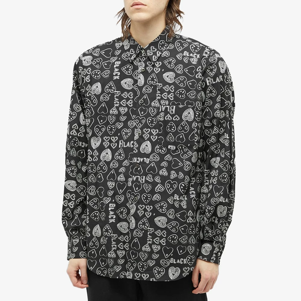 Comme Des Garçons Black All Over Print Shirt 2 Comme Des Garçons Black All Over Print Shirt - Image 2