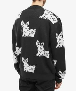 AMIRI Rabbit Repeat Cardigan -Outlet Sweaters Store 08 01 2023 AJ MKC005 004 BK 8 1