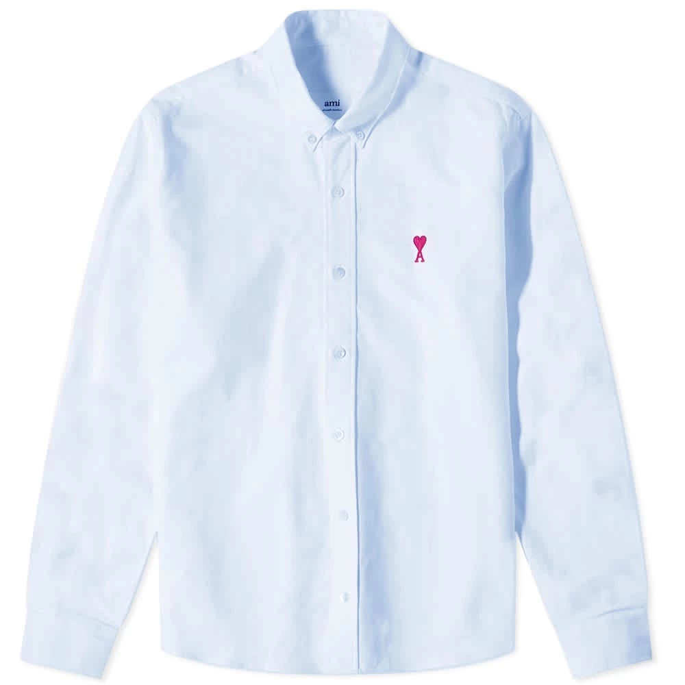AMI Button Down Logo Oxford Shirt 1 AMI Button Down Logo Oxford Shirt