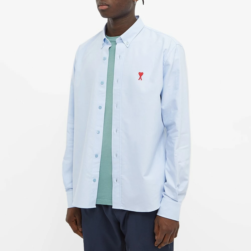 AMI Button Down Logo Oxford Shirt 4 AMI Button Down Logo Oxford Shirt - Image 4