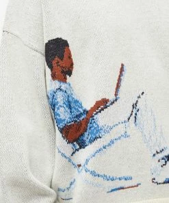 Bricks & Wood Kobe Intarsia Crew Knit -Outlet Sweaters Store 08 02 2023 JA BAW KOB INT KNT IV 10 1