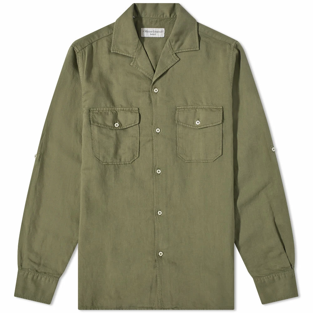 Officine Generale Officine Générale Eric Camp Collar Overshirt 1 Officine Generale Officine Générale Eric Camp Collar Overshirt